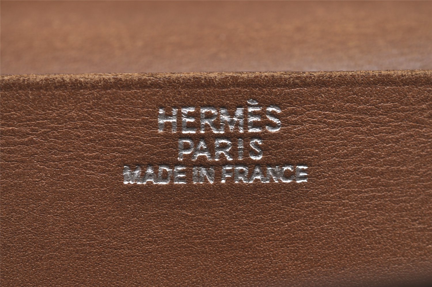 Authentic HERMES Bearn Soufflet Leather Long Wallet Purse Brown Box 3466J