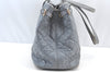 Authentic Christian Dior Panarea Cannage Tote Bag PVC Leather Blue Junk 3468I