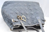 Authentic Christian Dior Panarea Cannage Tote Bag PVC Leather Blue Junk 3468I