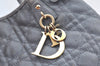 Authentic Christian Dior Panarea Cannage Tote Bag PVC Leather Blue Junk 3468I