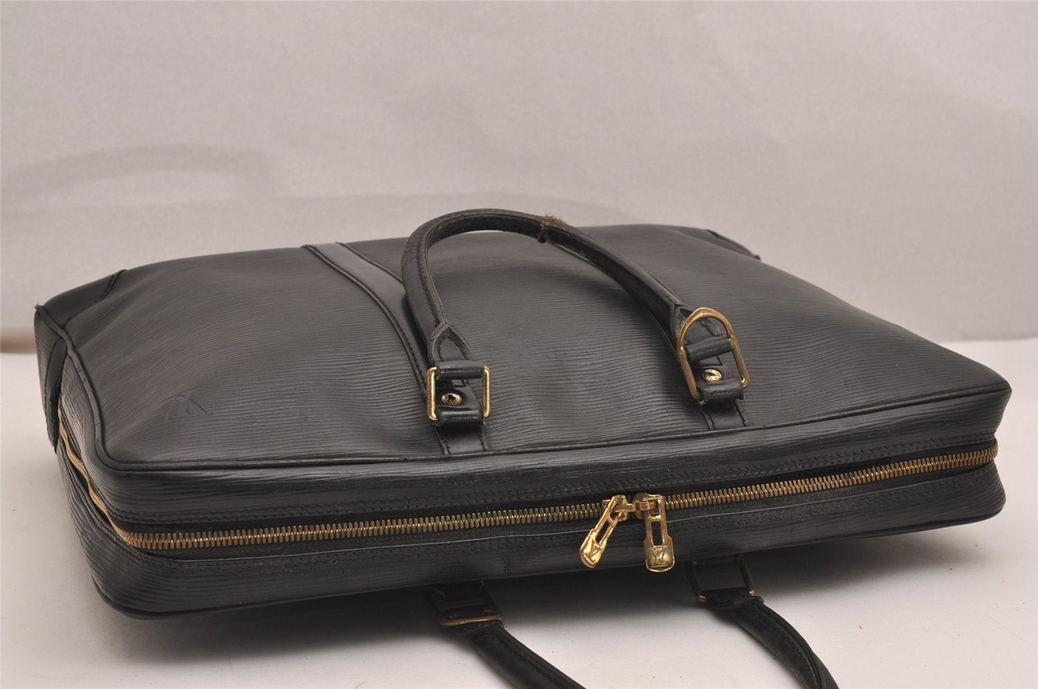 Authentic Louis Vuitton Epi Porte Documents Voyage Briefcase M59162 Black 3471J