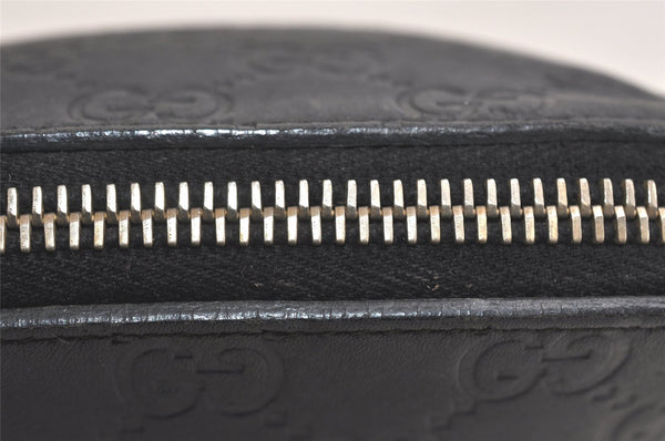 Authentic GUCCI Vintage Guccissima GG Leather Pouch Purse 141810 Black 3471K