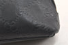 Authentic GUCCI Vintage Guccissima GG Leather Pouch Purse 141810 Black 3471K