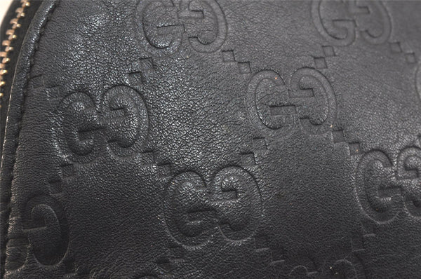 Authentic GUCCI Vintage Guccissima GG Leather Pouch Purse 141810 Black 3471K