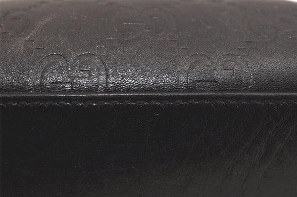 Authentic GUCCI Vintage Guccissima GG Leather Pouch Purse 141810 Black 3471K