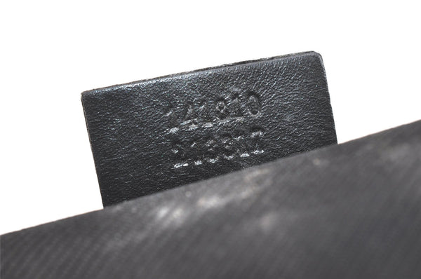 Authentic GUCCI Vintage Guccissima GG Leather Pouch Purse 141810 Black 3471K