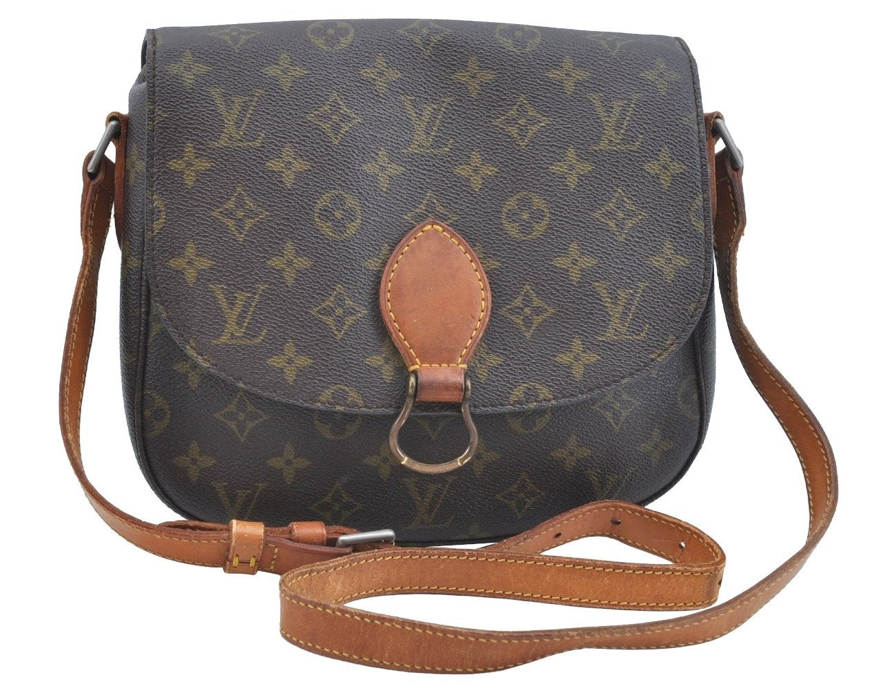 Auth Louis Vuitton Monogram Saint Cloud GM Shoulder Cross Bag Old Model LV 3472I