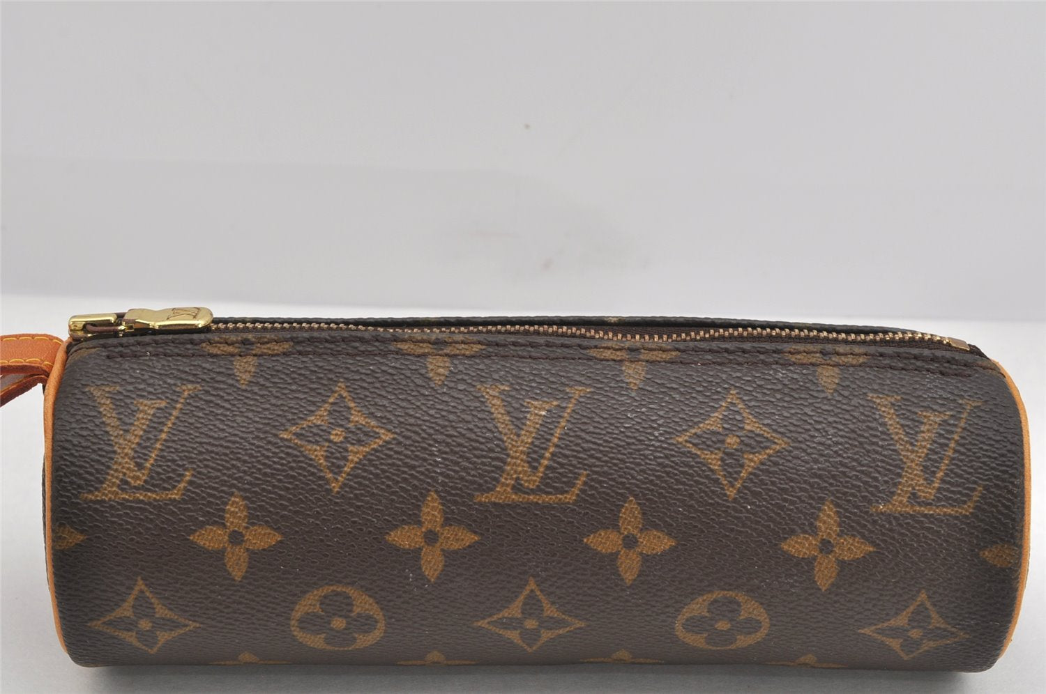 Authentic Louis Vuitton Monogram Trousse Ronde Pen Case Pouch M47630 Junk 3472K