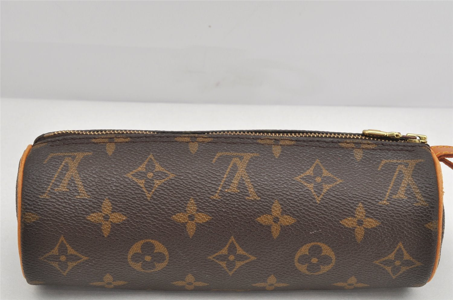 Authentic Louis Vuitton Monogram Trousse Ronde Pen Case Pouch M47630 Junk 3472K