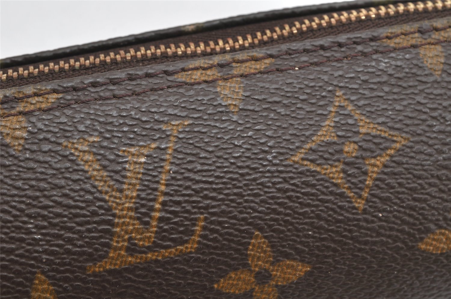 Authentic Louis Vuitton Monogram Trousse Ronde Pen Case Pouch M47630 Junk 3472K