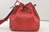 Authentic Louis Vuitton Epi Petit Noe Drawstring Bag M44107 Red Junk LV 3474J