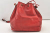 Authentic Louis Vuitton Epi Petit Noe Drawstring Bag M44107 Red Junk LV 3474J
