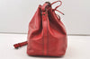 Authentic Louis Vuitton Epi Petit Noe Drawstring Bag M44107 Red Junk LV 3474J