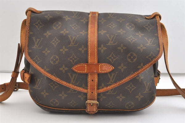 Authentic Louis Vuitton Monogram Saumur 30 Shoulder Cross Bag M42256 LV 3475J