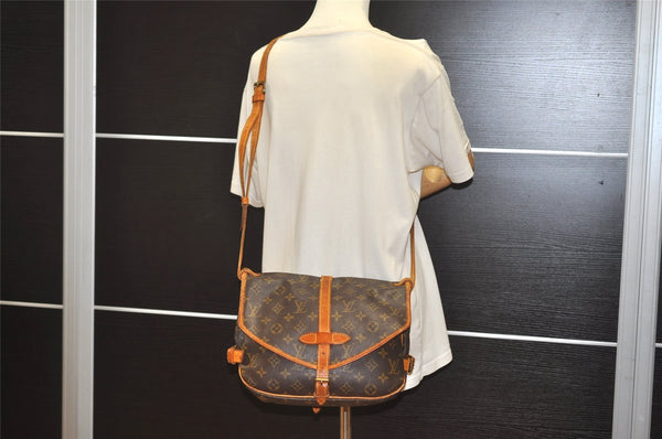 Authentic Louis Vuitton Monogram Saumur 30 Shoulder Cross Bag M42256 LV 3475J