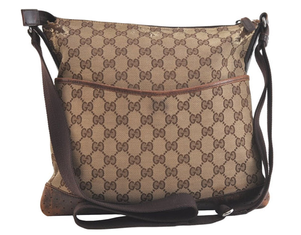 Authentic GUCCI Shoulder Cross Body Bag GG Canvas Leather 145857 Brown 3477K