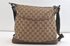 Authentic GUCCI Shoulder Cross Body Bag GG Canvas Leather 145857 Brown 3477K
