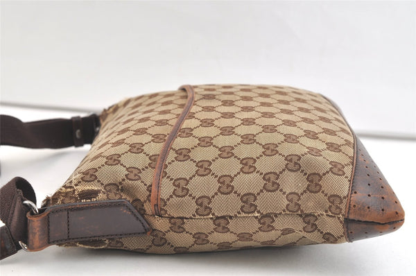Authentic GUCCI Shoulder Cross Body Bag GG Canvas Leather 145857 Brown 3477K