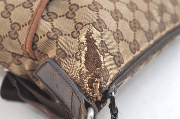 Authentic GUCCI Shoulder Cross Body Bag GG Canvas Leather 145857 Brown 3477K