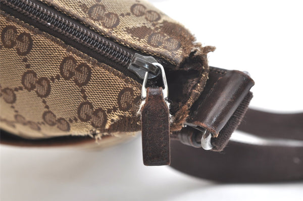 Authentic GUCCI Shoulder Cross Body Bag GG Canvas Leather 145857 Brown 3477K