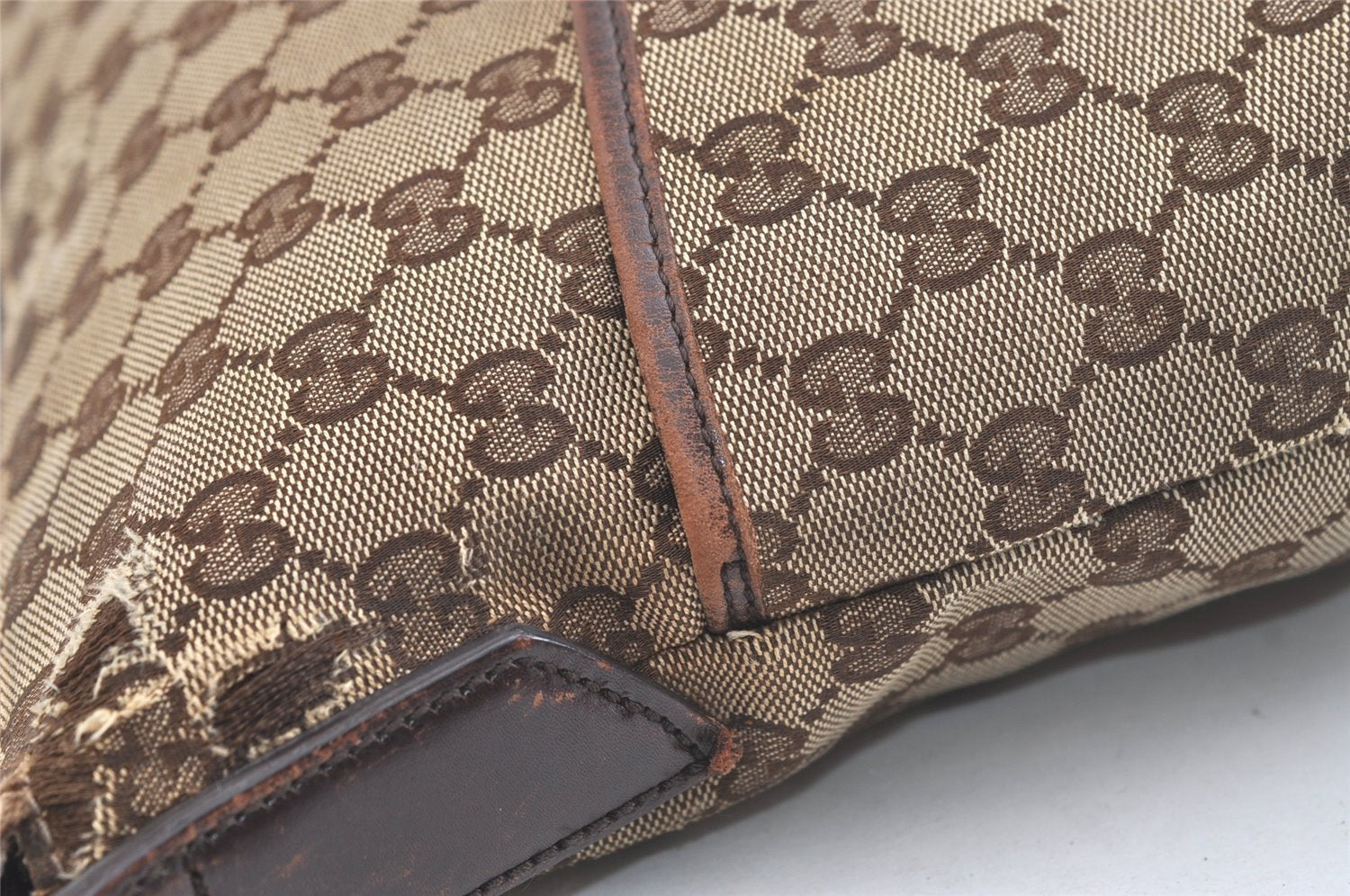 Authentic GUCCI Shoulder Cross Body Bag GG Canvas Leather 145857 Brown 3477K