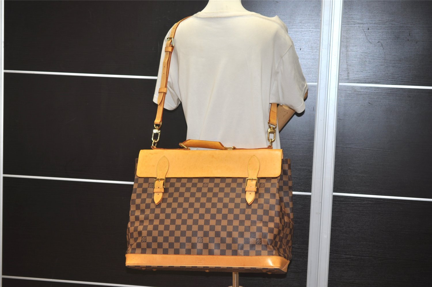 Authentic Louis Vuitton Damier Clipper 2Way Shoulder Hand Bag M99039 LV 3478J