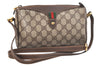 Authentic GUCCI Web Sherry Line Shoulder Cross Bag GG PVC Leather Brown 3478K