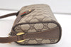 Authentic GUCCI Web Sherry Line Shoulder Cross Bag GG PVC Leather Brown 3478K