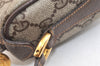 Authentic GUCCI Web Sherry Line Shoulder Cross Bag GG PVC Leather Brown 3478K