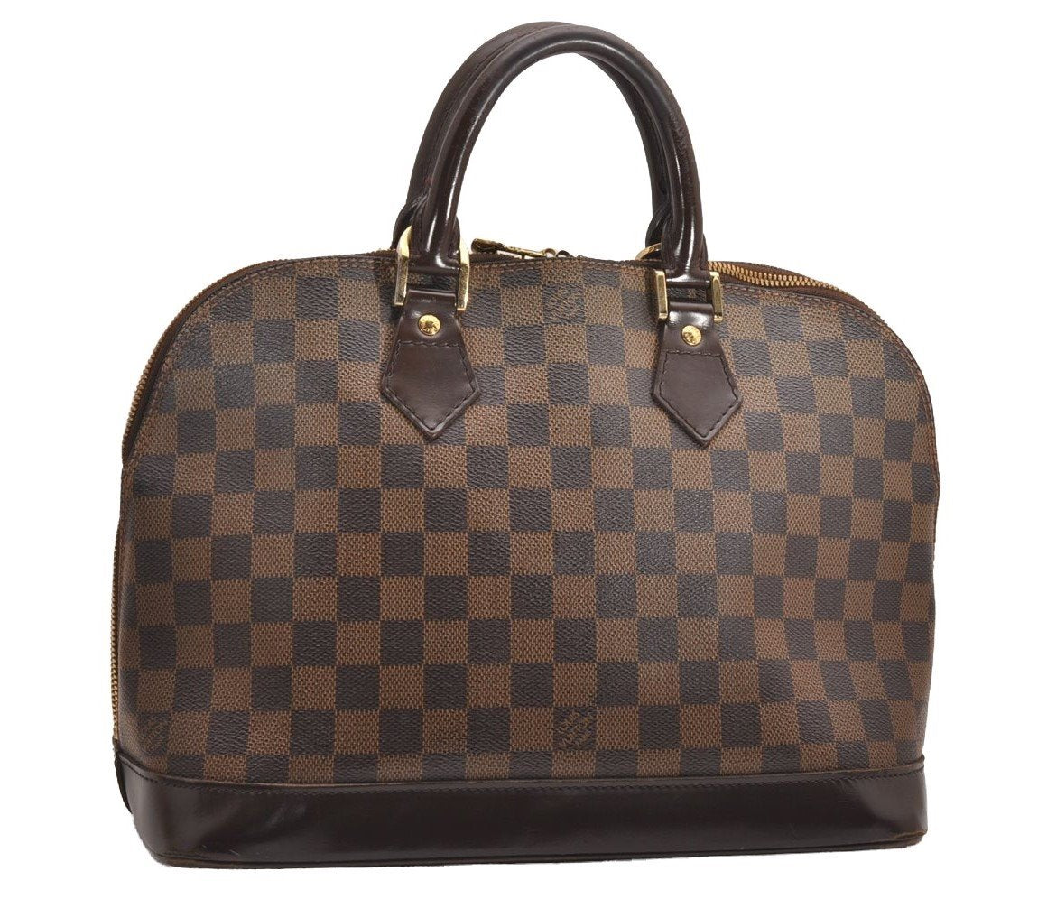 Authentic Louis Vuitton Damier Alma Hand Bag Purse N51131 LV 3479J