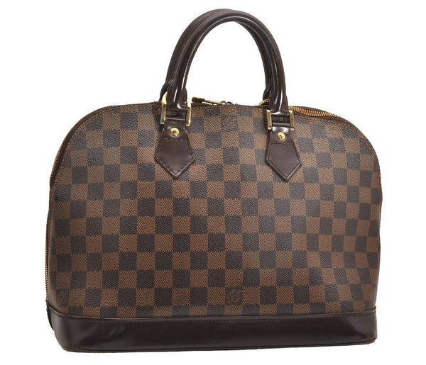 Authentic Louis Vuitton Damier Alma Hand Bag Purse N51131 LV 3479J