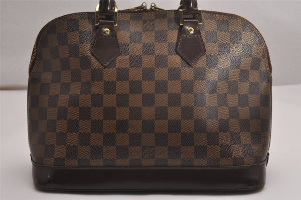Authentic Louis Vuitton Damier Alma Hand Bag Purse N51131 LV 3479J