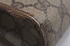 Authentic GUCCI Vintage Clutch Hand Bag Purse GG PVC Leather Brown 3479K