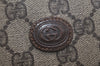 Authentic GUCCI Vintage Clutch Hand Bag Purse GG PVC Leather Brown 3479K