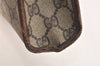 Authentic GUCCI Vintage Clutch Hand Bag Purse GG PVC Leather Brown 3479K