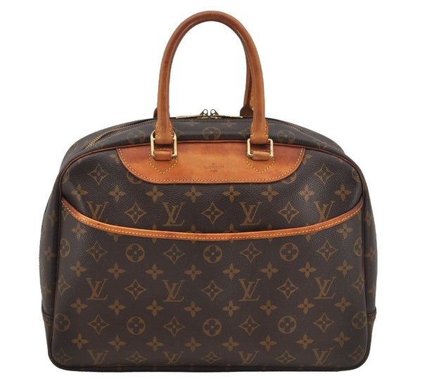 Authentic Louis Vuitton Monogram Deauville Hand Bag M47270 LV 3485J