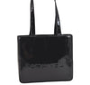 Authentic CHANEL Vintage Enamel Shoulder Hand Bag Purse Black 3485K