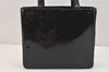 Authentic CHANEL Vintage Enamel Shoulder Hand Bag Purse Black 3485K