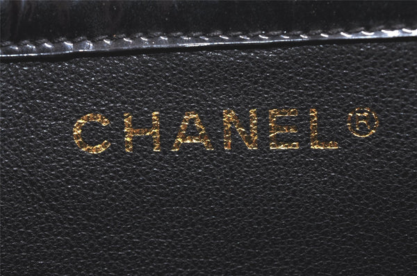 Authentic CHANEL Vintage Enamel Shoulder Hand Bag Purse Black 3485K