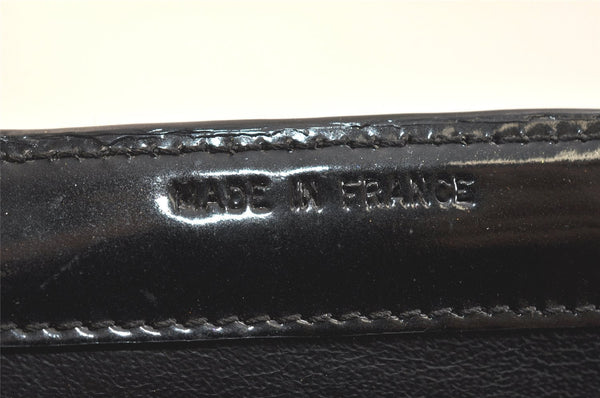 Authentic CHANEL Vintage Enamel Shoulder Hand Bag Purse Black 3485K