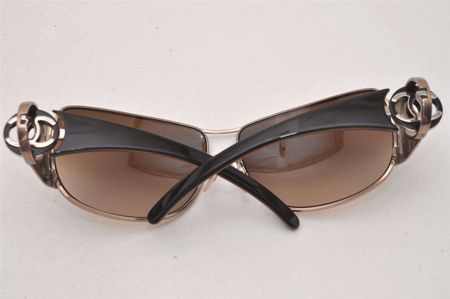 Authentic CHANEL Sunglasses CC Logos CoCo Mark Titanium 4143 Brown 3486J