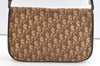 Authentic Christian Dior Trotter Shoulder Cross Bag Canvas Leather Brown 3486K