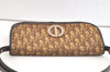 Authentic Christian Dior Trotter Shoulder Cross Bag Canvas Leather Brown 3486K