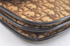 Authentic Christian Dior Trotter Shoulder Cross Bag Canvas Leather Brown 3486K
