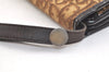 Authentic Christian Dior Trotter Shoulder Cross Bag Canvas Leather Brown 3486K