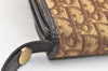 Authentic Christian Dior Trotter Shoulder Cross Bag Canvas Leather Brown 3486K