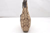 Authentic COACH Signature Shoulder Hand Bag Canvas Leather 6045 Brown 3487K
