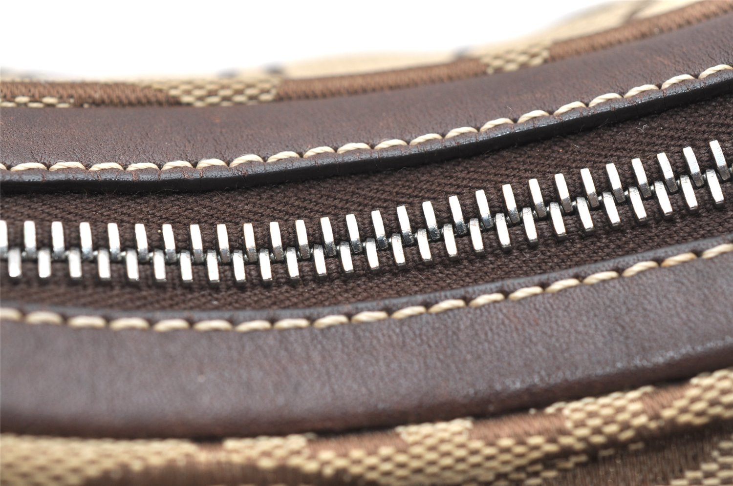 Authentic COACH Signature Shoulder Hand Bag Canvas Leather 6045 Brown 3487K