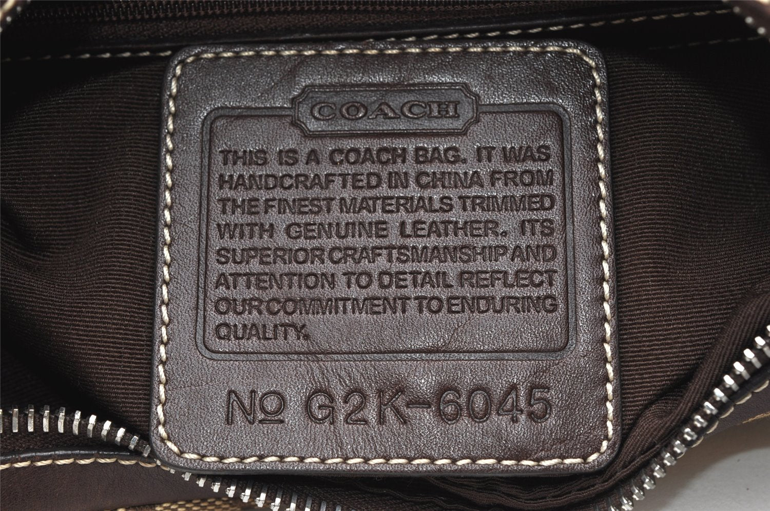Authentic COACH Signature Shoulder Hand Bag Canvas Leather 6045 Brown 3487K