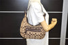 Authentic COACH Signature Shoulder Hand Bag Canvas Leather 6045 Brown 3487K